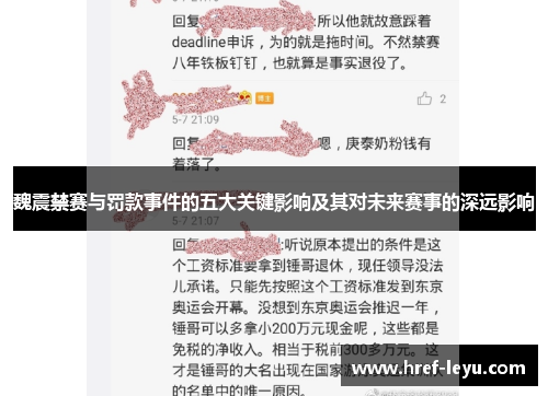 魏震禁赛与罚款事件的五大关键影响及其对未来赛事的深远影响